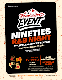 a flyer for the nineties & r & b night