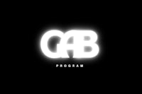 the logo for the gab program on a black background